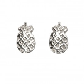 Silver pineapple stud earrings