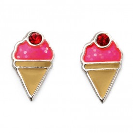 Pink enamel ice cream cones
