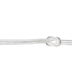 Love knot snakeBracelet two lengths of snake chain tied at the centre in a love knot