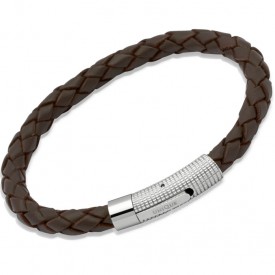 Dark Brown Leatherbracelet with Stainless Steel Clasp