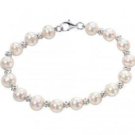 Pearl bracelet with textured beads