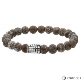  MANOKI man's bracelet with obsidian 