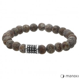  MANOKI man's bracelet with obsidian 