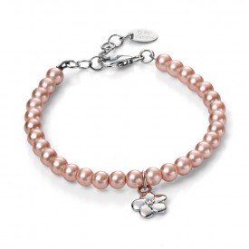 D for diamond Rose pearl bracelet with flower charm
