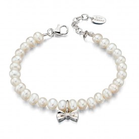D for diamond Bow pearl bracelet