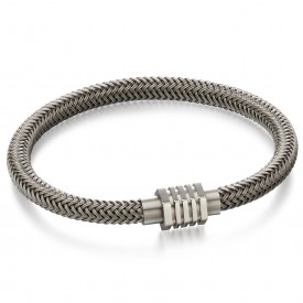 Grey Steel Woven Bracelet