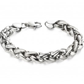 Steel twisted black link Bracelet