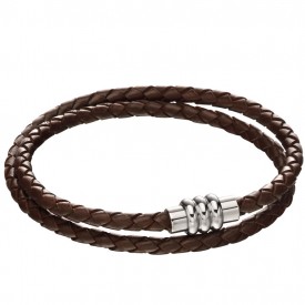 SECTION TUBE CLASP BROWN KNOT LEATHER