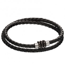 SECTION TUBE CLASP BLACK KNOT LEATHER