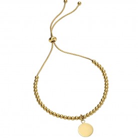 Gold plated ball bracelet with disc