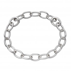 Plain link charm carrier bracelet