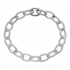 Textured link charm carrier bracelt