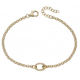 Yellow Gold Plated Single Link Charm Bracelet