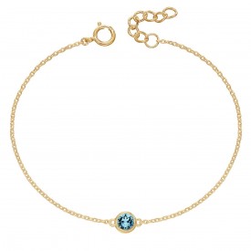March Birthstone Bracelet with gold plate