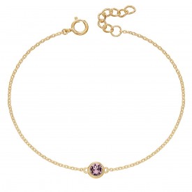 June Birthstone Bracelet with gold plate