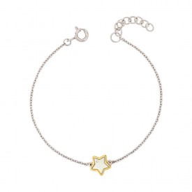  SILVER GOLD PLATED OUTLINE STAR BRACLET