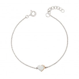  SILVER ROSE GOLD CURVE HEART BRACLET