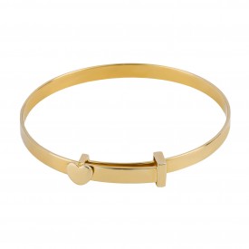 Gold Plated Heart christening Bangle