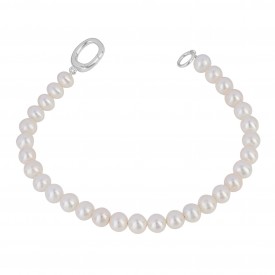 Pearl Bracelet with charm holder catch