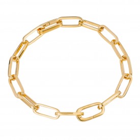 Gold Plated Long Link Chain Bracelet