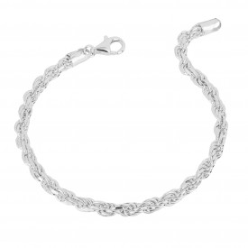 Diamoind cut Rope Chain 22cm Bracelet