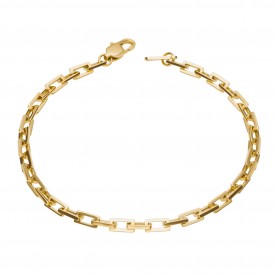 Gold Rectangle Link Bracelet