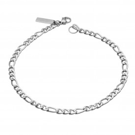 Figaro Link Chain Bracelet with Tag