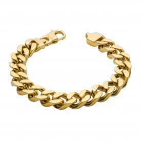 Gold Plated SS Curb 22cm Bracelet