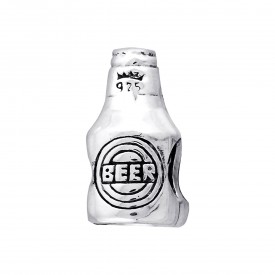 Silver Beer Bottle Bead