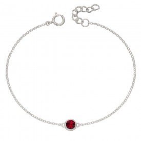 Birthstone Bracelet With Swarovski Crystal July - ruby
