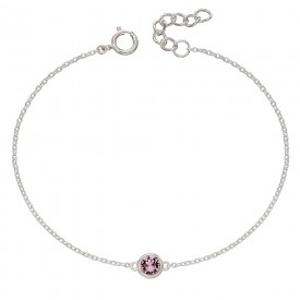 Birthstone Bracelet With Swarovski Crystal June - light amethyst