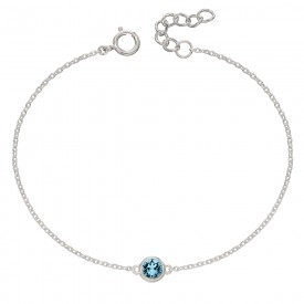 Birthstone Bracelet With Swarovski Crystal March (aquamarine)
