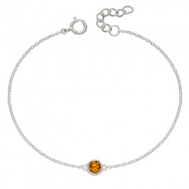 Birthstone Bracelet With Swarovski Crystal November - topaz