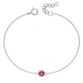 Birthstone Bracelet With Swarovski Crystal October (rose)