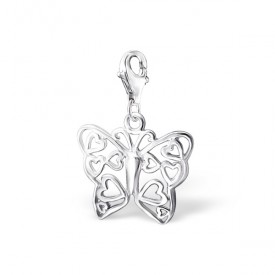 Silver Butterfly Charm with Lobster