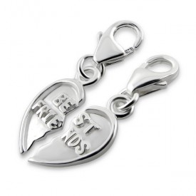 Silver Heart Charm with Lobster