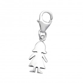 Silver Girl Clip on Charm