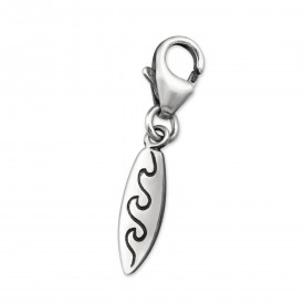 Silver Surf Board Clip on Charm