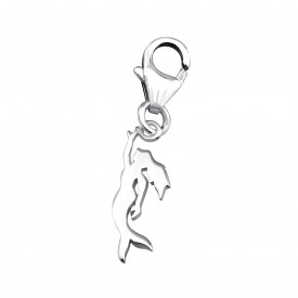 Silver Mermaid Charm with Lobster