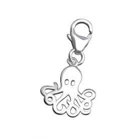 Silver Octopus Charm with Lobster