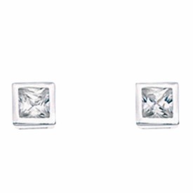 Square cubic zirconia earrings.