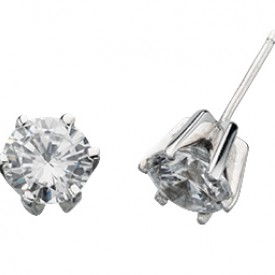 Round clear cubic zirconia studs