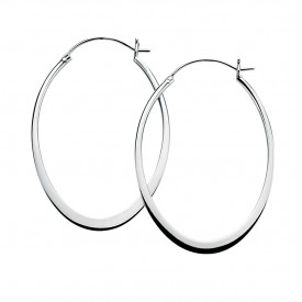 Oval flat edge hoop earrings
