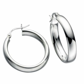 Oval tube hoop earrings