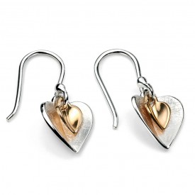 Gold Plated Double Heart Earring