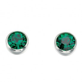 Swarovski round stud earring - Emerald
