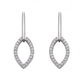 Double vette silver with cz earrings