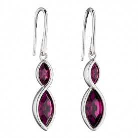 Twist vette earrings with Amethyst Crystal