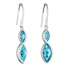 Twist nevette earring with Aqua bohemica crystal