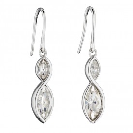 Twist vette earrings with Clear Crystal